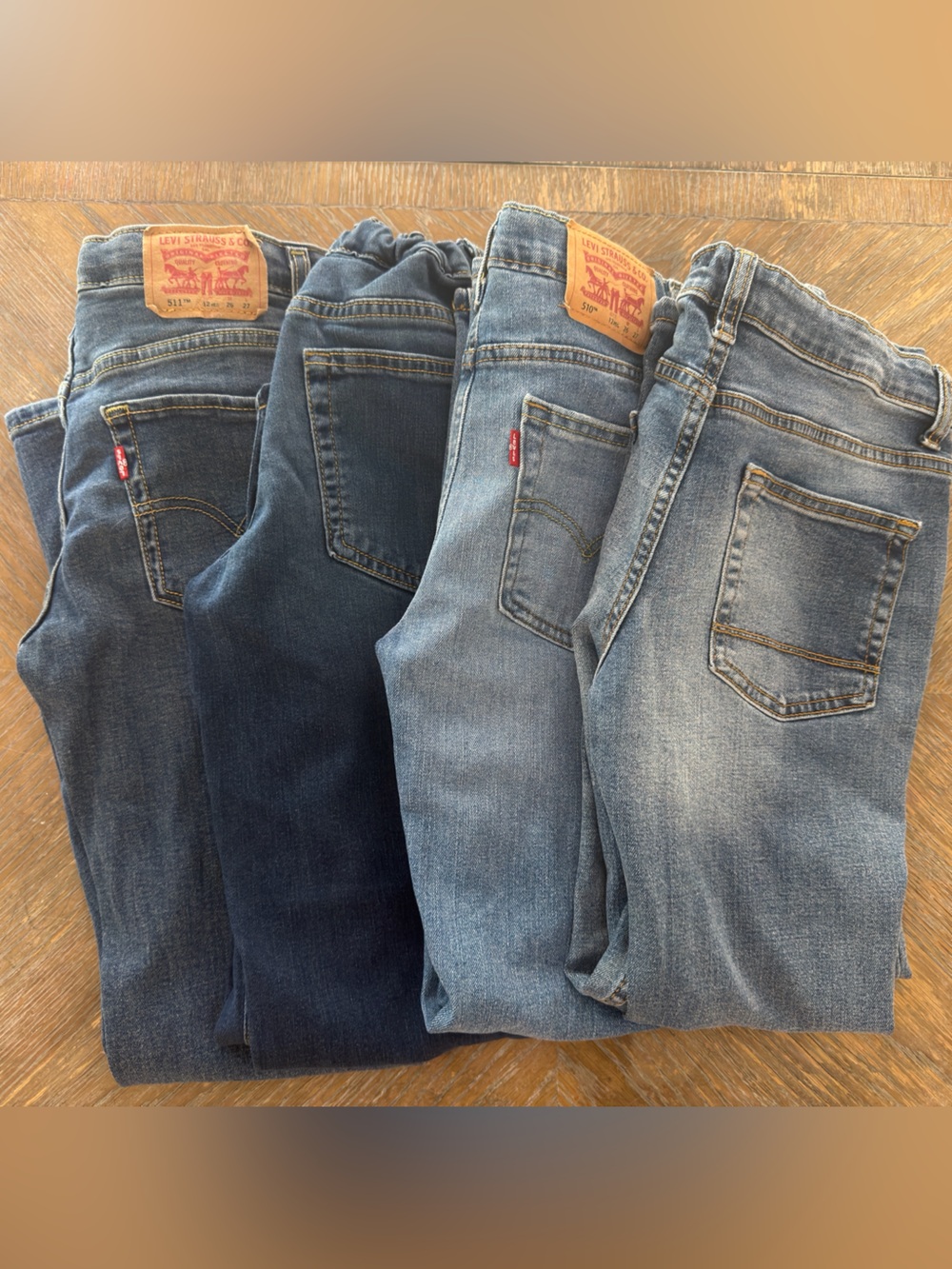 Levi's Boys 12 Skinny Bootleg Jeans-Sonoma Cat Jack Blue Wash Distressed 511 Lot